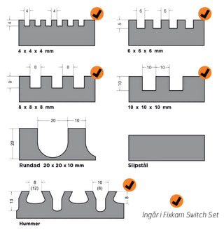 Switch Set Fixkammar 280 mm