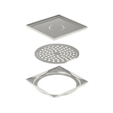 Golvbrunnssil Purus Tile Insert 148 mm Borstad